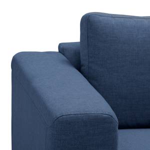 Ecksofa Bora Webstoff Webstoff Anda II: Blau - Longchair davorstehend links - Eiche