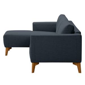 Ecksofa Bora Webstoff Webstoff Anda II: Grau - Longchair davorstehend links - Eiche