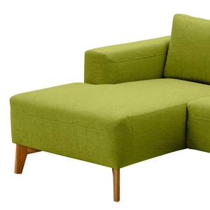 Ecksofa Bora Webstoff Webstoff Anda II: Grün - Longchair davorstehend links - Eiche