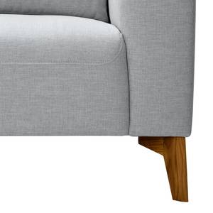 Ecksofa Bora Webstoff Webstoff Anda II: Silber - Longchair davorstehend links - Eiche