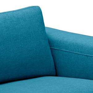 Hoekbank Bora geweven stof Geweven stof Anda II: Turquoise - Longchair vooraanzicht links - Eik