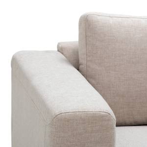 Ecksofa Bora Webstoff Webstoff Saia: Beige - Longchair davorstehend links - Eiche