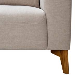 Ecksofa Bora Webstoff Webstoff Saia: Beige - Longchair davorstehend links - Eiche