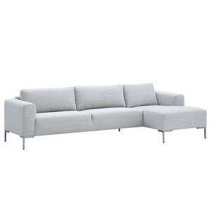 Ecksofa Bora Webstoff Webstoff Anda II: Silber - Longchair davorstehend rechts - Edelstahl