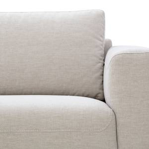 Ecksofa Bora Webstoff Webstoff Saia: Beige - Longchair davorstehend rechts - Edelstahl