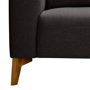 Ecksofa Bora Webstoff Webstoff Anda II: Anthrazit - Longchair davorstehend rechts - Eiche