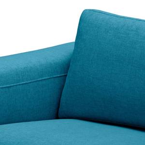 Hoekbank Bora geweven stof Geweven stof Anda II: Turquoise - Longchair vooraanzicht rechts - Eik