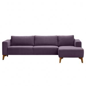 Ecksofa Bora Webstoff Webstoff Anda II: Violett - Longchair davorstehend rechts - Eiche