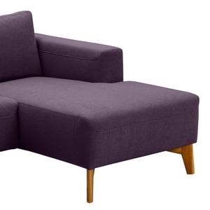 Ecksofa Bora Webstoff Webstoff Anda II: Violett - Longchair davorstehend rechts - Eiche