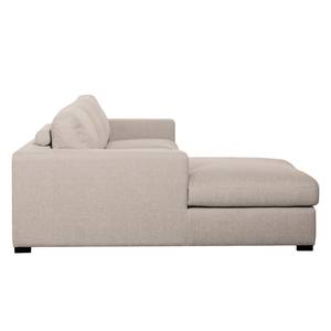 Ecksofa Boston (mit Schlaffunktion) Webstoff - Stoff Dara: Beige - Longchair davorstehend links