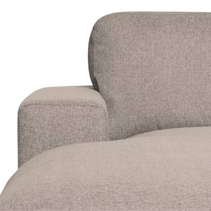 Ecksofa Boston (mit Schlaffunktion) Webstoff - Stoff Dara: Beige - Longchair davorstehend links