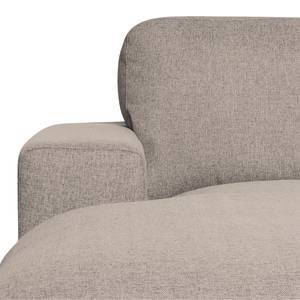 Gestoffeerd bed Tiberio geweven stof - Stof Dara: Beige - Longchair vooraanzicht links