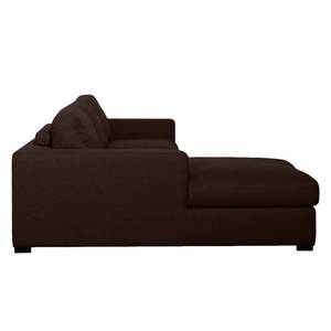 Ecksofa Boston (mit Schlaffunktion) Webstoff - Stoff Dara: Braun - Longchair davorstehend links