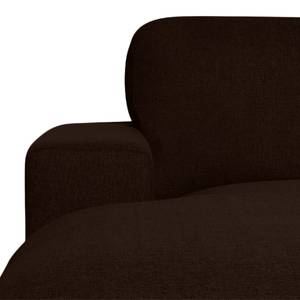 Ecksofa Boston (mit Schlaffunktion) Webstoff - Stoff Dara: Braun - Longchair davorstehend links