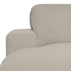 Ecksofa Boston (mit Schlaffunktion) Webstoff - Stoff Dara: Creme - Longchair davorstehend links