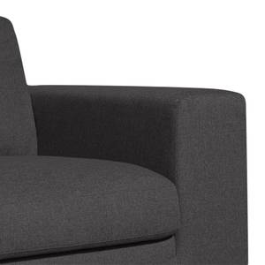 Ecksofa Boston (mit Schlaffunktion) Webstoff - Stoff Dara: Grau - Longchair davorstehend links