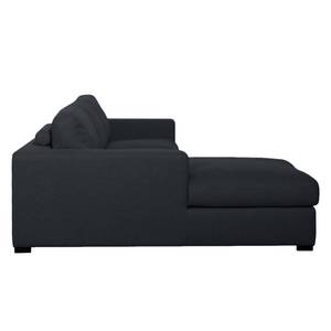 Ecksofa Boston (mit Schlaffunktion) Webstoff - Stoff Valura: Anthrazit - Longchair davorstehend links