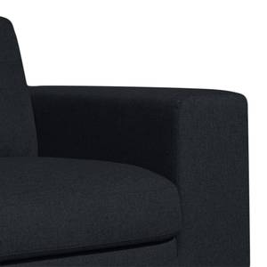 Ecksofa Boston (mit Schlaffunktion) Webstoff - Stoff Valura: Anthrazit - Longchair davorstehend links