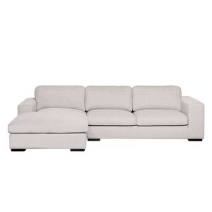 Ecksofa Boston (mit Schlaffunktion) Webstoff - Stoff Valura: Beige - Longchair davorstehend links