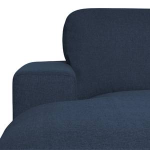 Gestoffeerd bed Tiberio geweven stof - Stof Valura: Blauw - Longchair vooraanzicht links