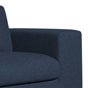 Ecksofa Boston (mit Schlaffunktion) Webstoff - Stoff Valura: Blau - Longchair davorstehend links