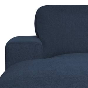 Canapé d'angle Boston (convertible) Tissu - Tissu Valura : Bleu - Méridienne courte à gauche (vue de face)