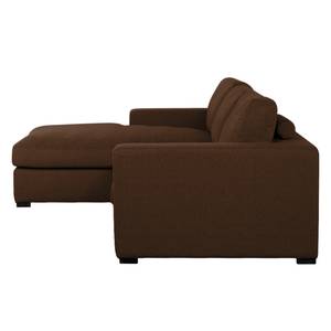 Ecksofa Boston (mit Schlaffunktion) Webstoff - Stoff Valura: Braun - Longchair davorstehend links