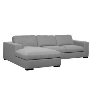 Ecksofa Boston (mit Schlaffunktion) Webstoff - Stoff Valura: Grau - Longchair davorstehend links