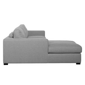 Ecksofa Boston (mit Schlaffunktion) Webstoff - Stoff Valura: Grau - Longchair davorstehend links