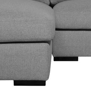 Ecksofa Boston (mit Schlaffunktion) Webstoff - Stoff Valura: Grau - Longchair davorstehend links