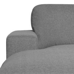 Ecksofa Boston (mit Schlaffunktion) Webstoff - Stoff Valura: Grau - Longchair davorstehend links