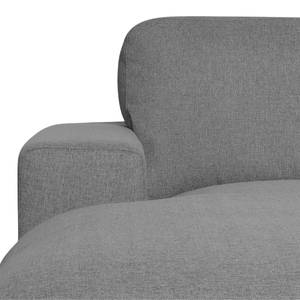 Ecksofa Boston (mit Schlaffunktion) Webstoff - Stoff Valura: Grau - Longchair davorstehend links