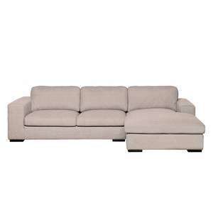 Ecksofa Boston (mit Schlaffunktion) Webstoff - Stoff Dara: Beige - Longchair davorstehend rechts