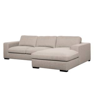 Ecksofa Boston (mit Schlaffunktion) Webstoff - Stoff Dara: Beige - Longchair davorstehend rechts