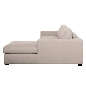 Ecksofa Boston (mit Schlaffunktion) Webstoff - Stoff Dara: Beige - Longchair davorstehend rechts