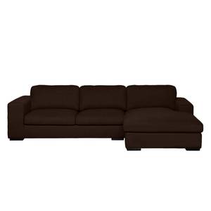 Ecksofa Boston (mit Schlaffunktion) Webstoff - Stoff Dara: Braun - Longchair davorstehend rechts