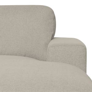 Ecksofa Boston (mit Schlaffunktion) Webstoff - Stoff Dara: Creme - Longchair davorstehend rechts