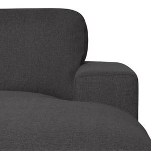 Ecksofa Boston (mit Schlaffunktion) Webstoff - Stoff Dara: Grau - Longchair davorstehend rechts