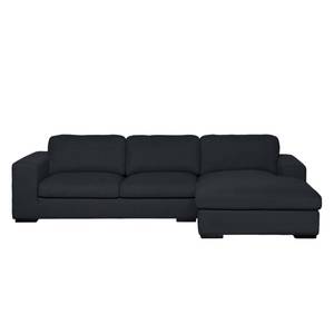 Ecksofa Boston (mit Schlaffunktion) Webstoff - Stoff Valura: Anthrazit - Longchair davorstehend rechts