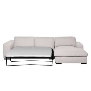 Ecksofa Boston (mit Schlaffunktion) Webstoff - Stoff Valura: Beige - Longchair davorstehend rechts