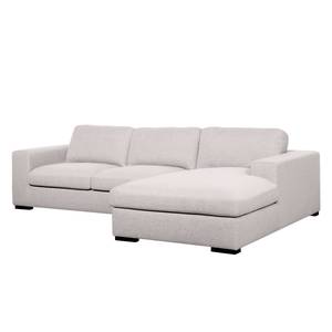 Ecksofa Boston (mit Schlaffunktion) Webstoff - Stoff Valura: Beige - Longchair davorstehend rechts