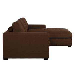 Ecksofa Boston (mit Schlaffunktion) Webstoff - Stoff Valura: Braun - Longchair davorstehend rechts