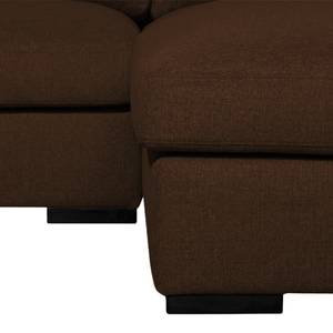 Ecksofa Boston (mit Schlaffunktion) Webstoff - Stoff Valura: Braun - Longchair davorstehend rechts