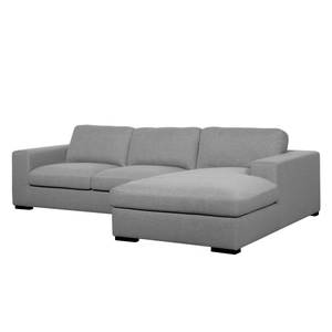 Ecksofa Boston (mit Schlaffunktion) Webstoff - Stoff Valura: Grau - Longchair davorstehend rechts