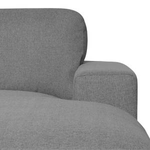 Ecksofa Boston (mit Schlaffunktion) Webstoff - Stoff Valura: Grau - Longchair davorstehend rechts