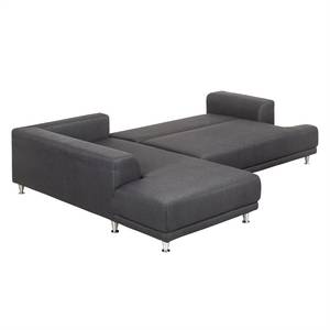 Ecksofa Botones (mit Schlaffunktion) Web Granit - Longchair davorstehend links