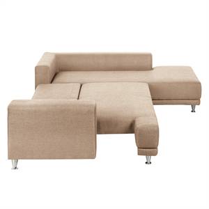 Ecksofa Botones (mit Schlaffunktion) Web Beige - Longchair davorstehend rechts