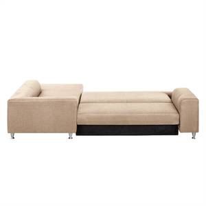 Ecksofa Botones (mit Schlaffunktion) Web Beige - Longchair davorstehend rechts