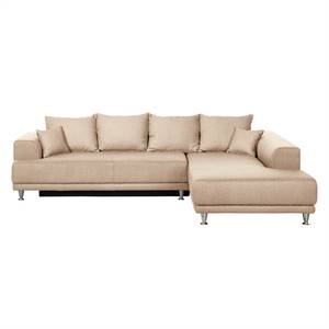 Ecksofa Botones (mit Schlaffunktion) Web Beige - Longchair davorstehend rechts