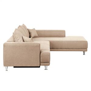 Ecksofa Botones (mit Schlaffunktion) Web Beige - Longchair davorstehend rechts